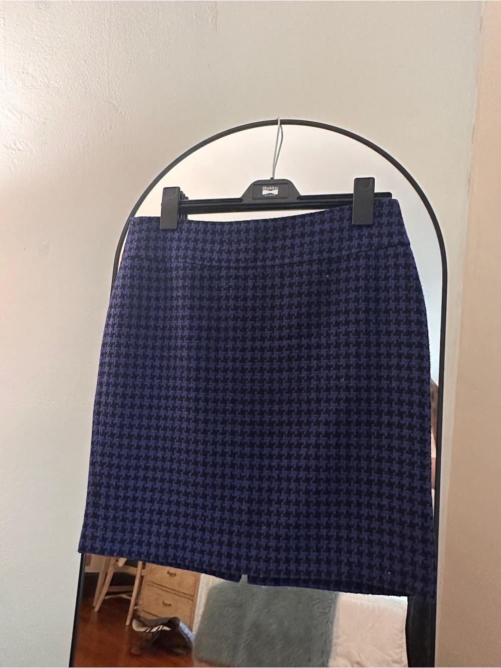 Classic Ann Taylor Royal Navy Blue Houndstooth Pencil Skirt - Size 10 EXCELLENT!